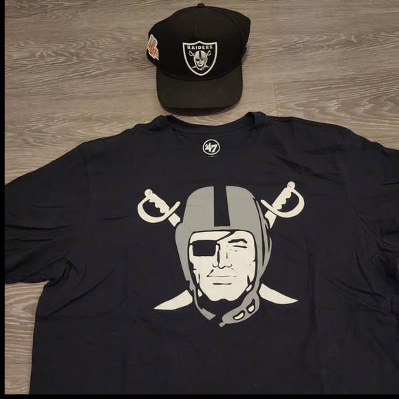 47 Other - Raiders Bundle 2X T-shirt Black new with tags and Hat
